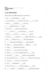English Worksheet: A, An, The Practice