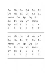 English worksheet: Alphabet cards