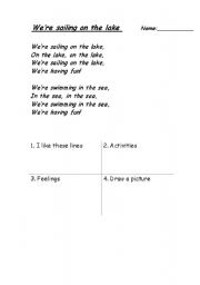 English Worksheet: listening to a song 