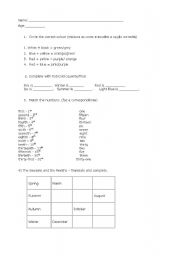 English worksheet: revisions