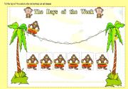English Worksheet: Help Monkeys to put Days of the week in the correct order. and they eat bananas