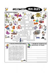 English Worksheet: Halloween Mini-Tasks