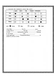 English worksheet: likes and dislikes