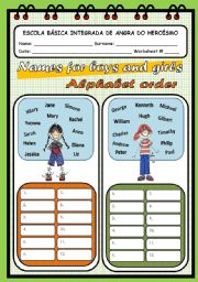 English Worksheet: THE ALPHABET ORDER