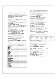 English worksheet: adjectives