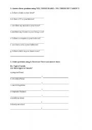 English Worksheet: There is/are