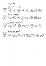 English Worksheet: READ AND COLOUR