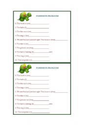 English worksheet: POSSESSIVE PRONOUNS