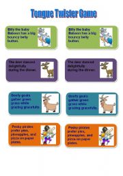 English Worksheet: Tongue Twister game