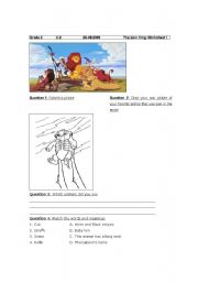 English Worksheet: The Lion King