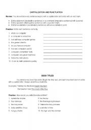 English Worksheet: Capitalization and Punctuation