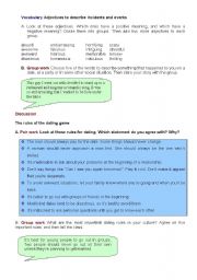 English Worksheet: THE RULES OF THE DATING GAME