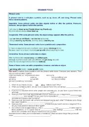 English Worksheet: PHRASAL VERBS -FRIENDSHIP