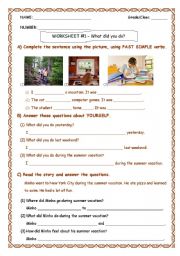 English Worksheet: past simple