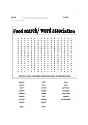 English worksheet: food search