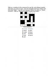 English Worksheet: Irregular Verbs Crossword