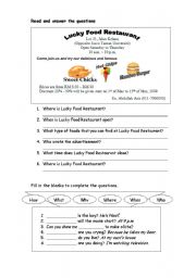 English Worksheet: Practice on WH-Questions 