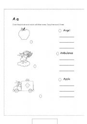 English worksheet: Vowels vocabulary