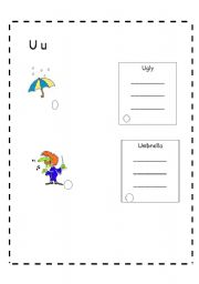 English Worksheet: Vowels U