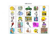 English Worksheet: Verb Bingo