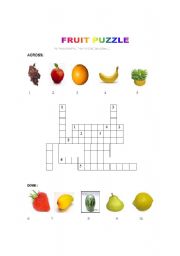 English Worksheet: Fruit puzzle