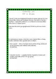 English worksheet: Comedy in TV & Film