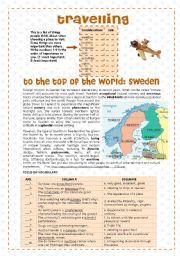 English Worksheet: Travelling to Sweden