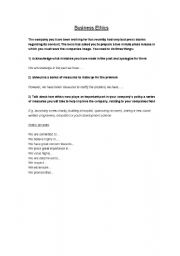 English Worksheet: Business Ethics