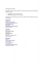 English Worksheet: Tense structure
