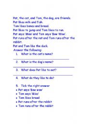 English Worksheet: Pat and Tom