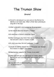 English Worksheet: The Truman Show - Christof