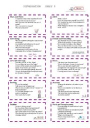 English Worksheet: Conversation Cards 3/3