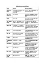 English worksheet: Animal idioms