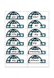 English worksheet: i sound as in igloo