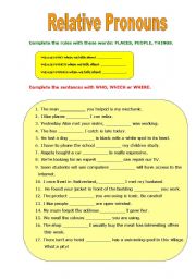 English Worksheet: relative pronouns