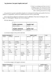 English worksheet: Tag Questions