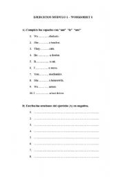 English worksheet: to be