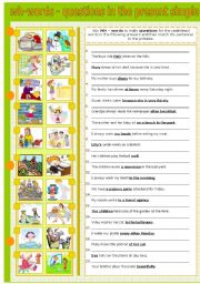 English Worksheet: WH - WORDS - MAKING QUESTIONS IN THE PRESENT SIMPLE