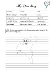 English Worksheet: My ghost story