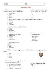 English worksheet: Quiz Troy