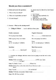 English Worksheet: Going to future