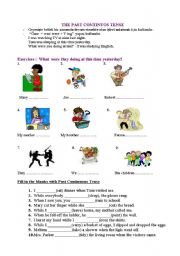 English Worksheet: The past continuos, when-while