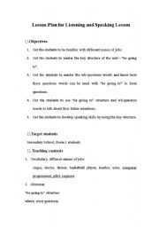 English worksheet: sample listening plan