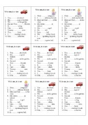 English Worksheet: am-is -are