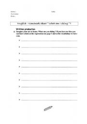 English worksheet: Homework : the present continuous