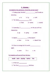 English worksheet: grammar