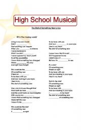 English Worksheet: High School Musical 