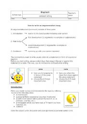 English Worksheet: How to write an argumentative essay