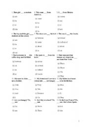 English worksheet: Placement test