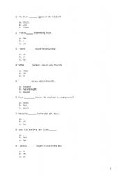 English Worksheet: Grammar test